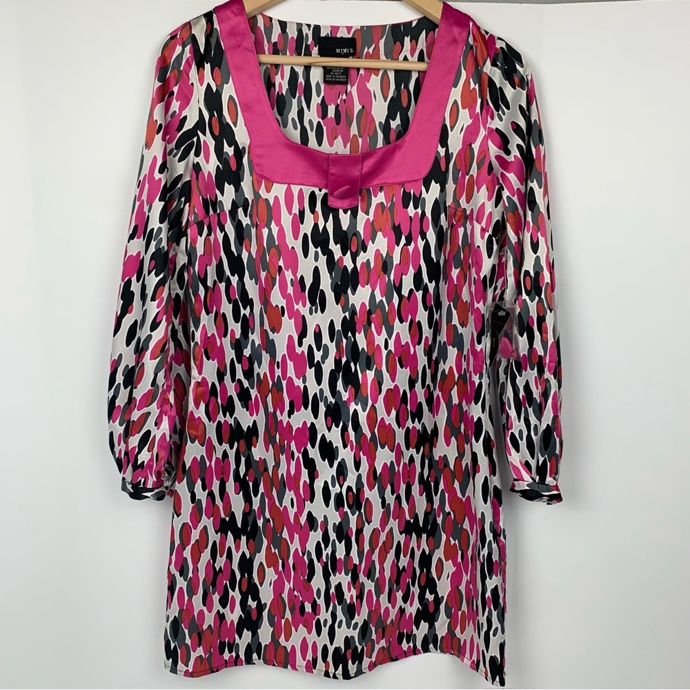NWT Mixit Pink Black Drop Print Dress Size XS